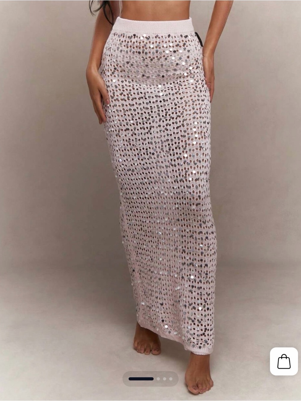 Missguided Blush Sequin Maxi Skirt
